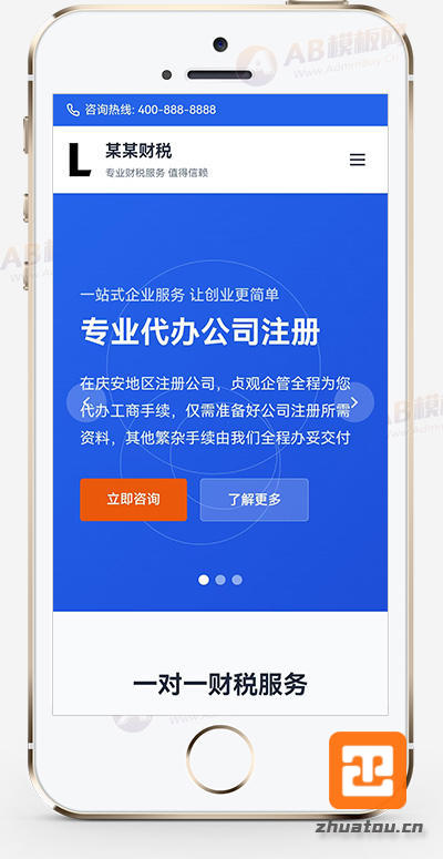 财务财税企业记账网站模板整站源码